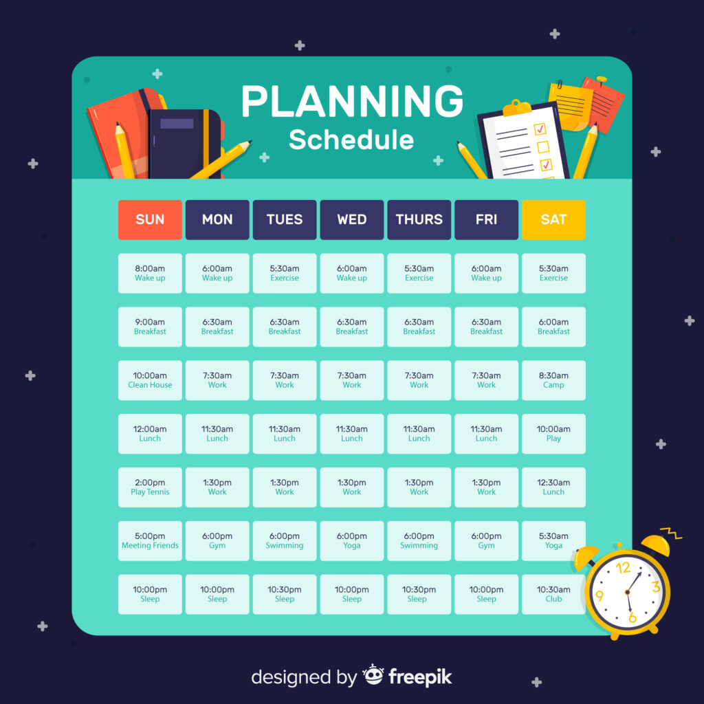 Weekly planning - Better mental health-  Pomodoro technique
